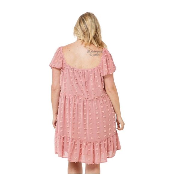 Women's Plus Size Dusty Rose Blush NWT Shift Dress - Picture 4 of 4
